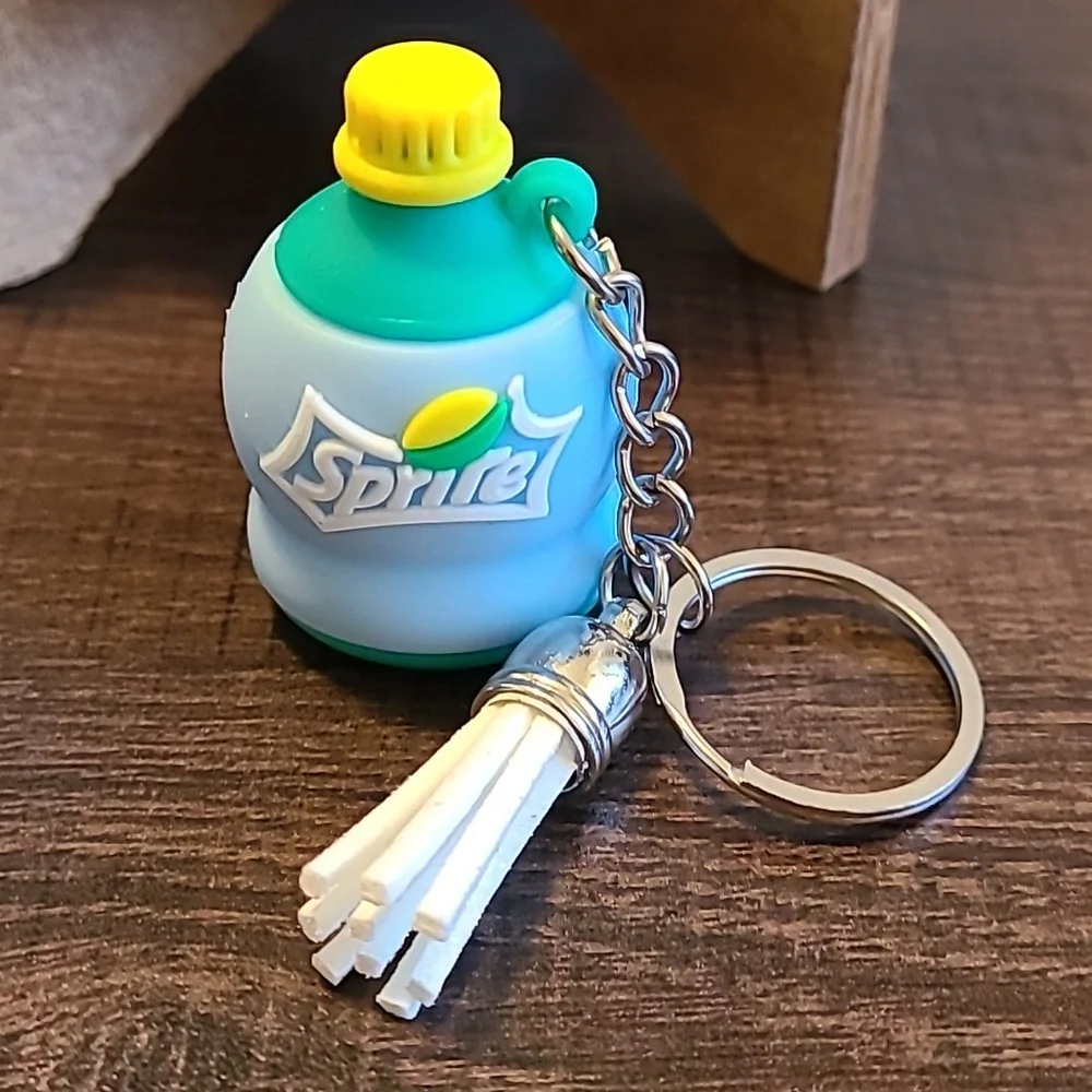 Sprite Soda Pop Bottle Keychain‎ with Tassel Novelty Collectible